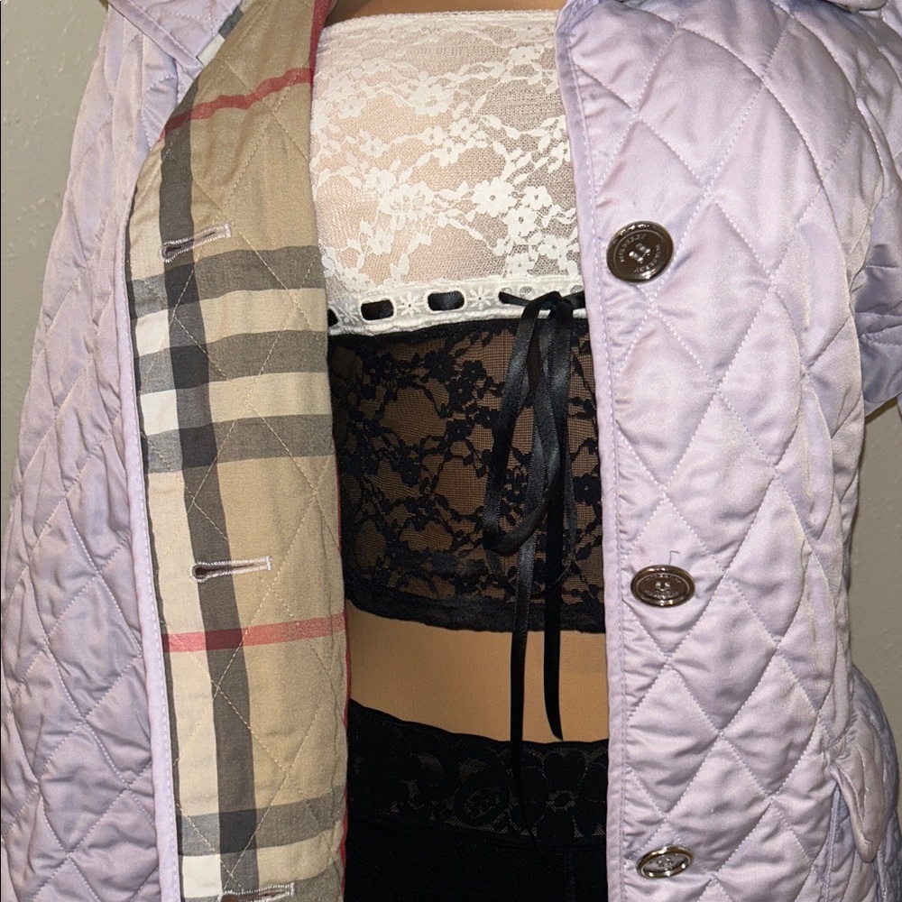 Lavender Quilted Jacket with Button Detail